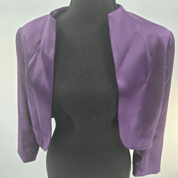 Tahari Arthur S. Levine Bolero Evening Formal Jacket Royal Purple Size 4 - Picture 1 of 8